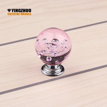

Hot 10pcs Creative Design 30mm K9 Crystal Bubble Faces Ball Knobs Furniture drawer cupboard dresser In Chrome Pull Handle