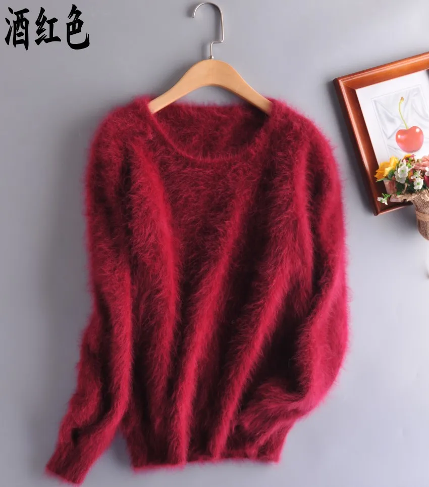 Женские свитера и пуловеры из натурального норкового кашемира, вязаный пуловер, женский свитер, S1915