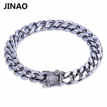 JINAO хип-хоп стиль Золотой Цвет Iced Out Bling ювелирные изделия браслет микро Pave CZ камень звено браслет для мужчин Рождественский подарок