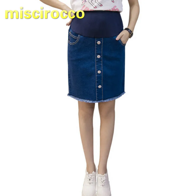 2018 Summer Pregnant Woman Jeans Short Skirt Denim Maternity Skirt Cotton Elasticity Comfortably