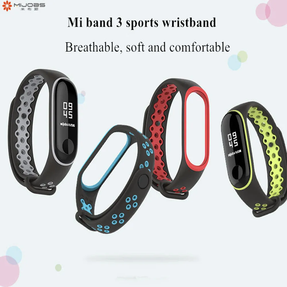 Mi Band 3 4 ремешок Спортивные Силиконовые часы наручные браслет miband аксессуары band3