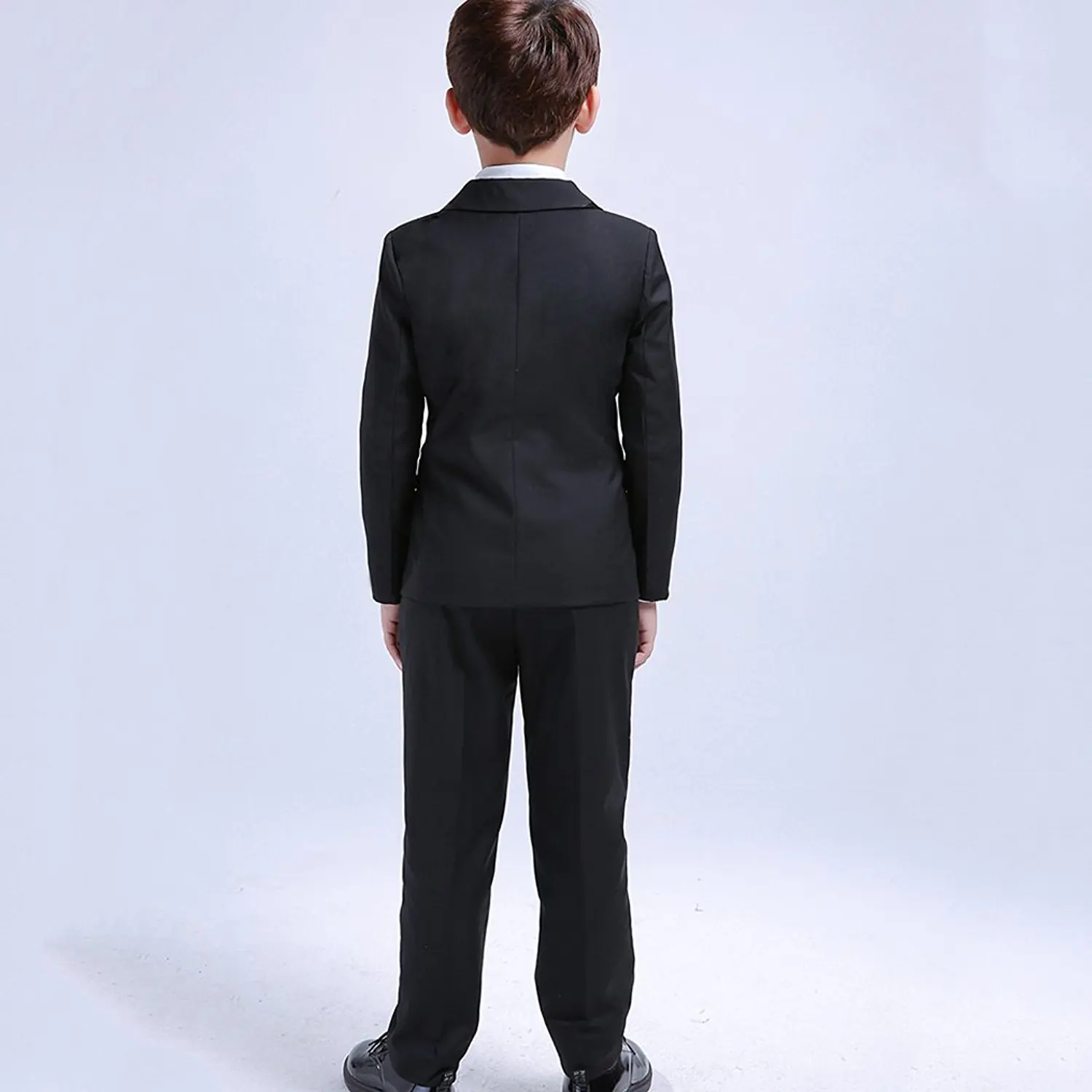 7 Pcs Toddler /& Boy Suits Formal Tuxedo Shirt Vest Wedding Party Suit Black