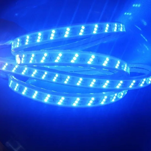 buy 3 Rows slanted LED Strip Light silicone tube IP67 Waterproof led strip 220V 180 leds m stripe with EU plug Warm White Blue