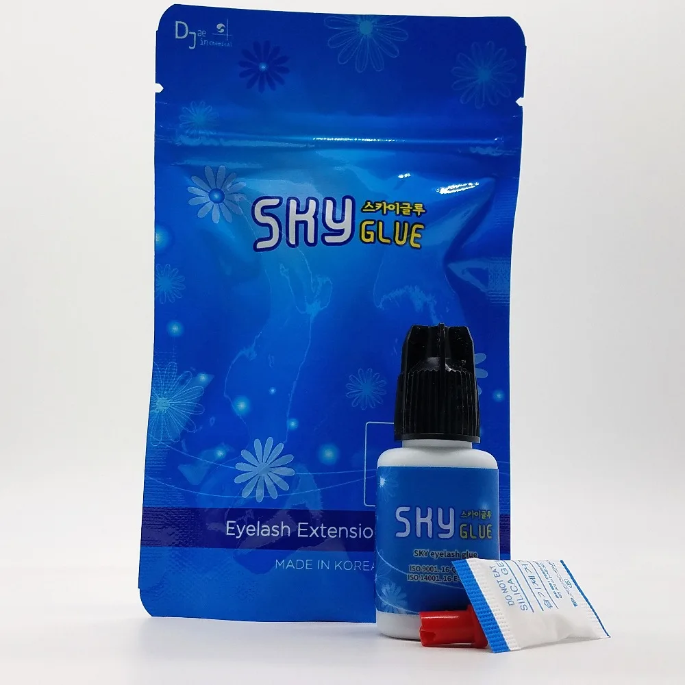 

4 pcs/lot Hot 1-2s dry time Most Powerful Fastest Korea Sky Glue S+ for Eyelash Extensions MSDS Adhesive,5ml With original bag