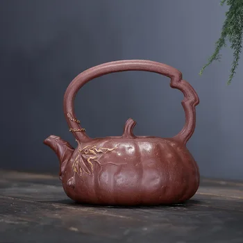 

undressed ore quality goods by hand qing liang pot of of bottom chamfer top grade tea set special big goods the teapot