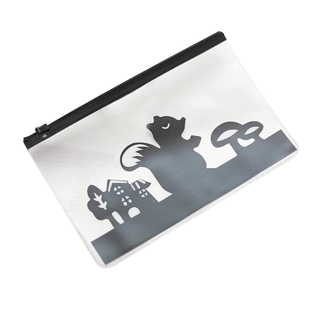 Мультфильм прозрачный файл папка ручка сумка пенал; Забавный Kawaii с животными из ПВХ пленочные конверты школьные офисные принадлежности