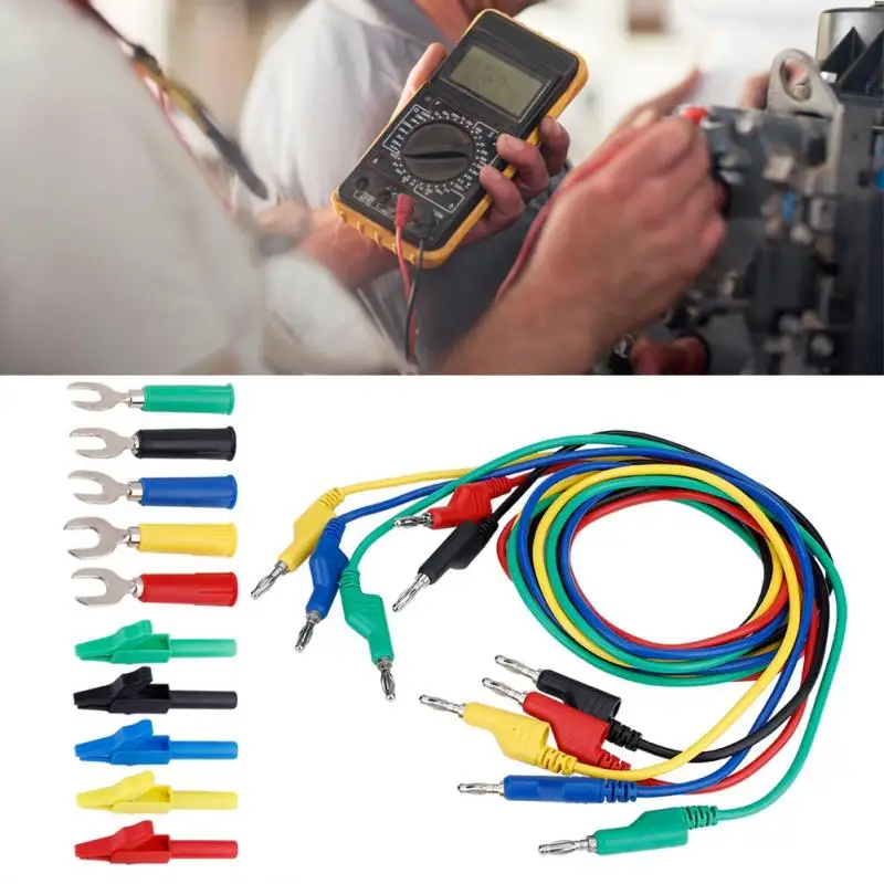4mm Banana to Banana Plug Test Lead Kit for Multimeter Clip U type