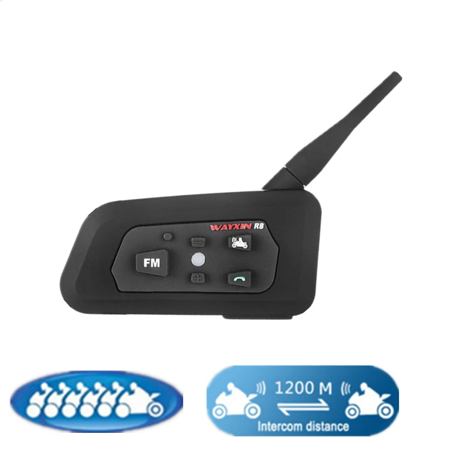 1200M Motorcycle Bluetooth Helmet Headsets 2017 new 1PCS Intercom for 6 riders BT Wireless intercomunicador moto Interphone MP3 |