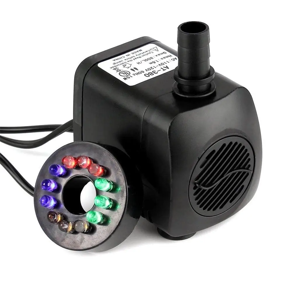 Mini Submersible Water Pump with LED Light for Aquariums Fish Pond Fountain Waterfall Underwater Light pond Lighting submersible led lights