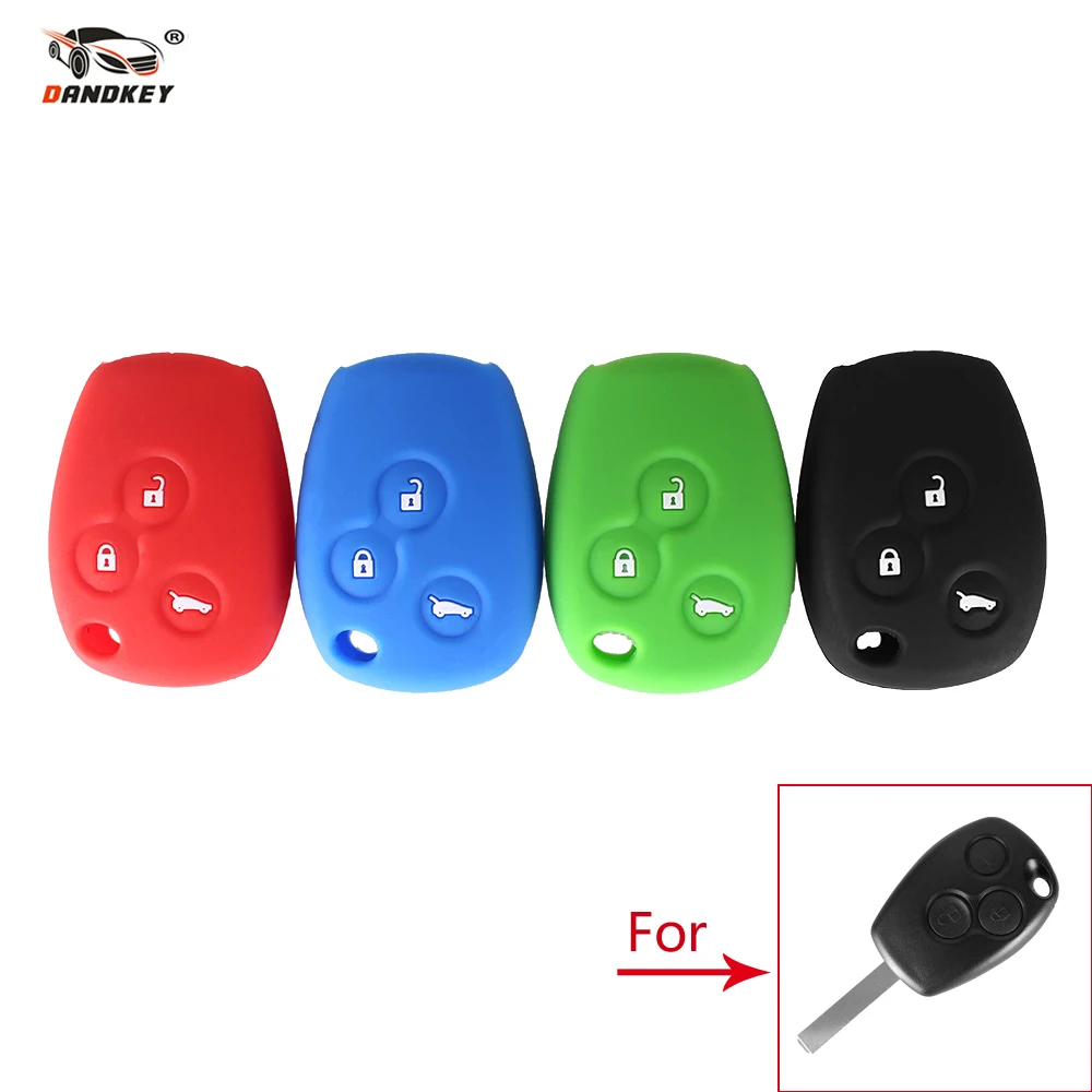

DANDKEY 3 Buttons Rubber Silicone Key Cover Fob Remote Case Shell For Renault Clio Kangoo Megane Master