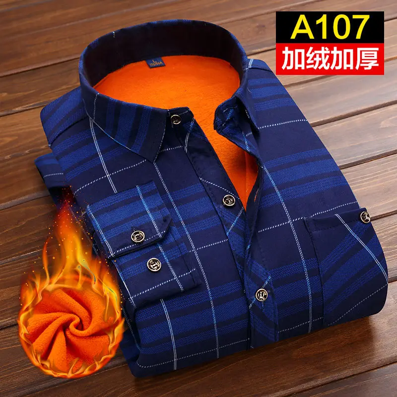 Классическая рубашка с принтом Мужская рубашка Camisa Hombre Зимняя шерстяная теплая рубашка приталенная повседневная мужская рубашка с длинными рукавами для деловой рубашки