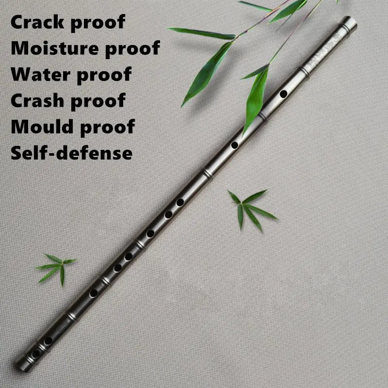 Титан металлическая флейта F ключ соединитель в виде бамбука понравились китайская Дизи флейты металлический ключ Flauta Profissional музыкальный инструмент оружие самообороны