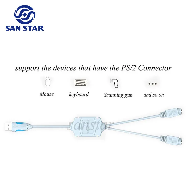 5 шт. 31 см USB к PS/2 кабель Адаптер конвертера Мышь клавиатура конвертер адаптер для PS2 Интерфейс разъем