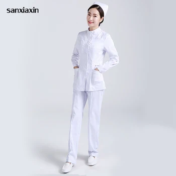 

Nurse suit split suit male and female doctors wear ICU dental oral summer surgery surgical wash clothes nurse uniform longsleeve
