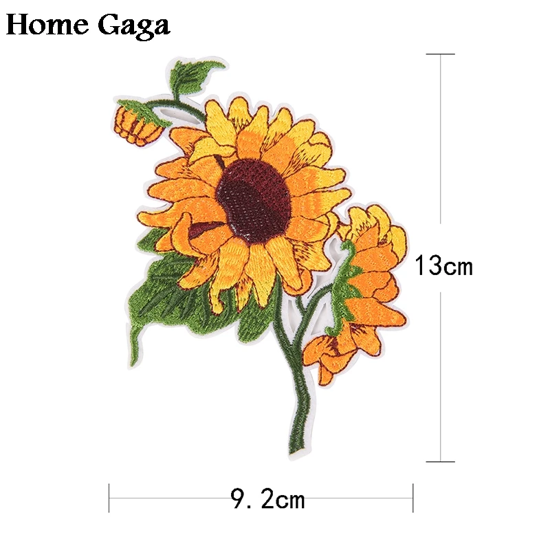 

10pcs/lot Homegaga Van gogh Sunflowers applique patches iron on shirt clothes jersey cap embroideried badges for patchwork D0983