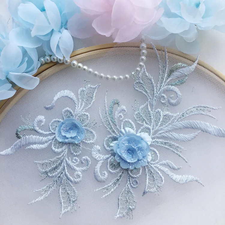 10Pcs/Lot 3D Lace Flower Patch Children's Dance Clothing Applique Tiara Costume Wedding Dress Feel Diy Fabric Accessories | Дом и сад