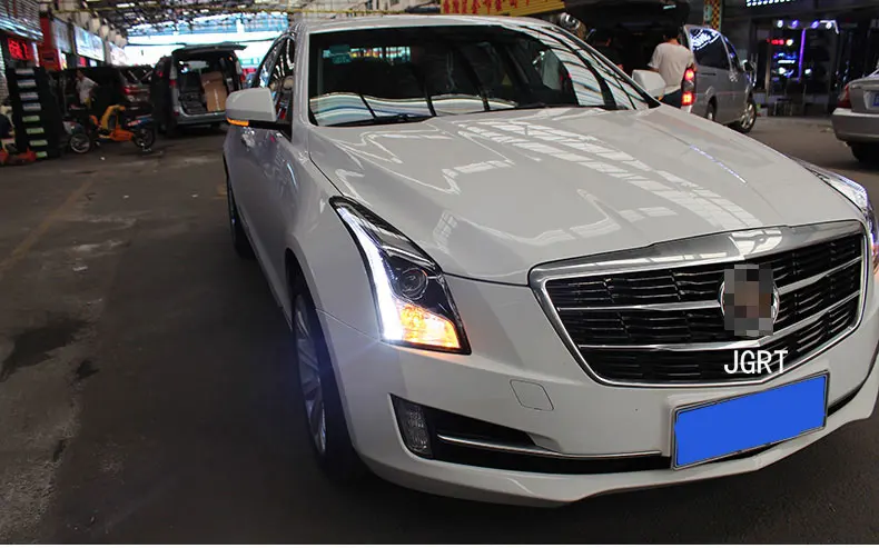 2 шт. светодиодный фонарь для Cadillac ATS- Автомобильный светодиодный фонарь с двойными ксеноновыми линзами автомобильные аксессуары дневные ходовые огни противотуманные фары