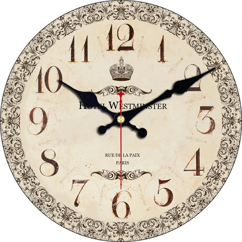 Абстрактные настенные часы, бесшумные деревянные картонные настенные часы для домашнего декора офиса, винтажный стиль, не тикающие настенные часы 16 дюймов - Цвет: Wall Clock 4