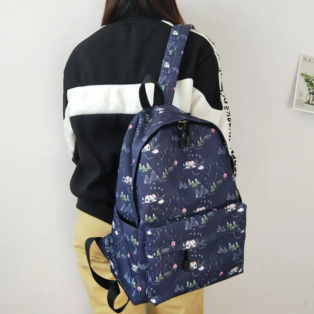 

Maison Fabre Fashion Boys and Girls Nylon Cartoon Print Zipper Backpack Waterproof Campus Student Lightweight Schoolbag dropship