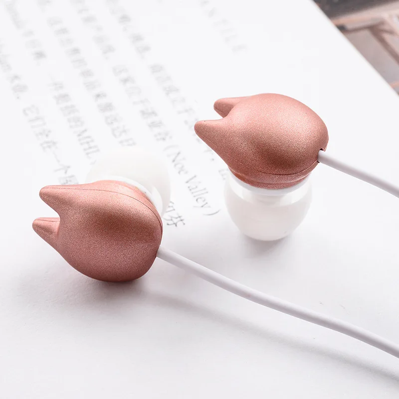 Наушники CHICLITS с милым котом металлический корпус розовые синие музыкальные