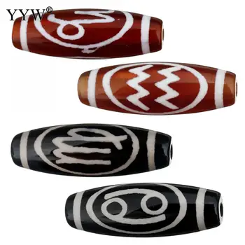 

5PCs/Lot Natural Tibetan Agat Dzi Beads 12 Constellation Virgo Libra Aquarius Capricorn Beads For Diy Bracelets Jewelry Making