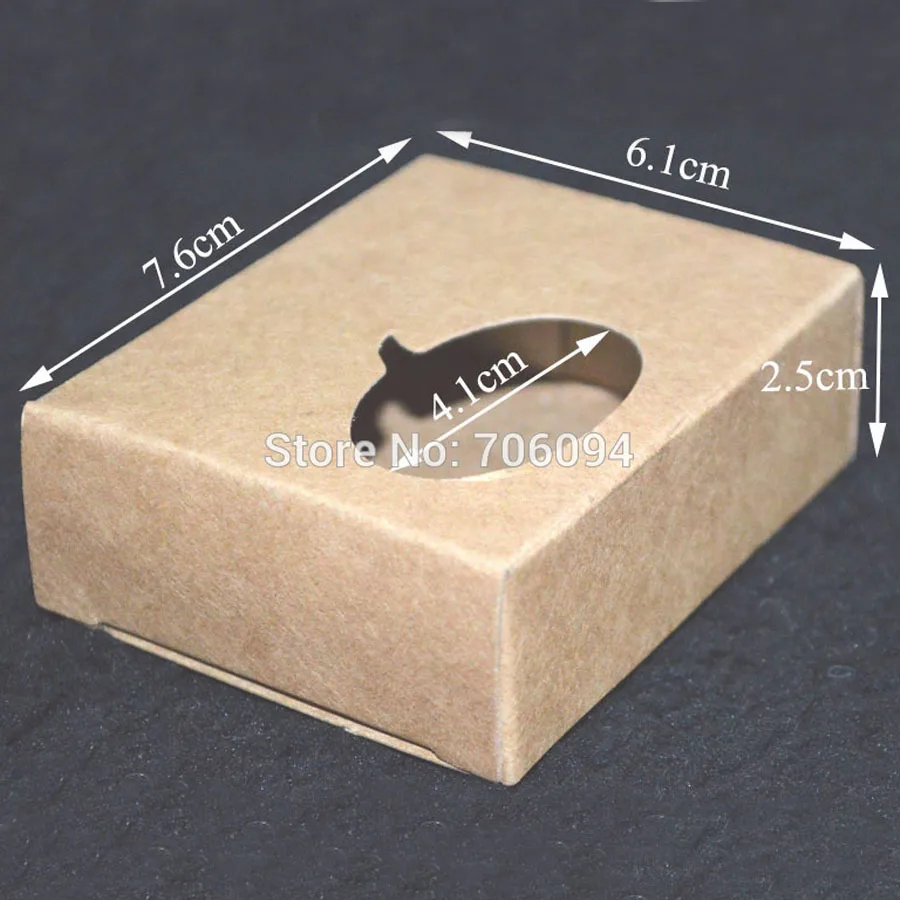 7.6*6.1*2.5 см, 100 шт./лот, украшения из крафт-бумаги коробка Коричневый Крафт ручной подарочные коробки, пользовательские коробка логотип крафт-бумага коробка