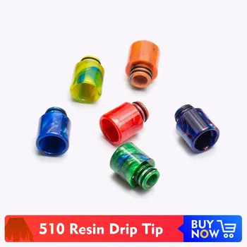 

Quartz Banger 2pcs 510 Drip Tip Resin Epoxy Vape Mouthpiece Colorful for V8 Baby Skyline MTL 510 Atomizer E Cig Vaporizer