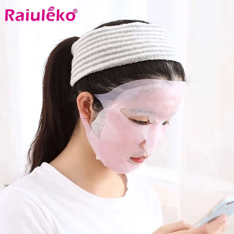 5 шт Силиконовая маска для лица с фиксатором гидратационный гель для лица ускоренное поглощение повторное использование предотвращает потерю эссенции увлажняющая маска красота