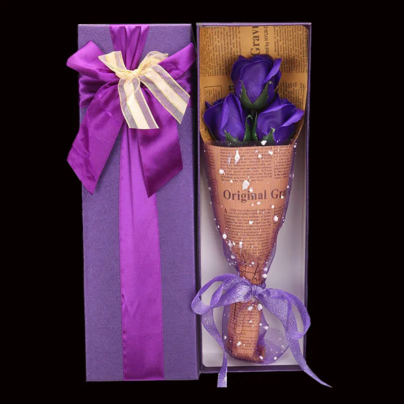 

3pcs / box Rose Bouquet Creative Gifts Soap Flower Romantic Valentine's Day Mother's Day Birthday Gift Bubble Bath Bouquet