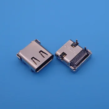 

10Pcs High Speed USB 3.1 Type C Female 24Pin 4Legs PCB Mount Solder Socket Connector