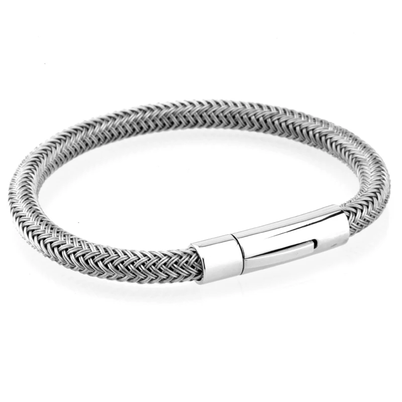 

Drop Shipping Men Bracelets Bangles 6mm Steel Rope Chain Titanium Stainless
