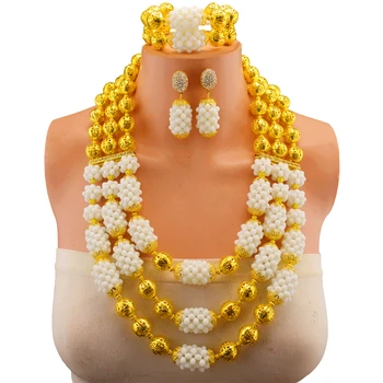 

2018 New Nigerian Wedding African Bead Jewelry Set Crystal Jewelry Sets Bridal Jewelry Sets Bisuteria Kristal Taki Wedding Dress