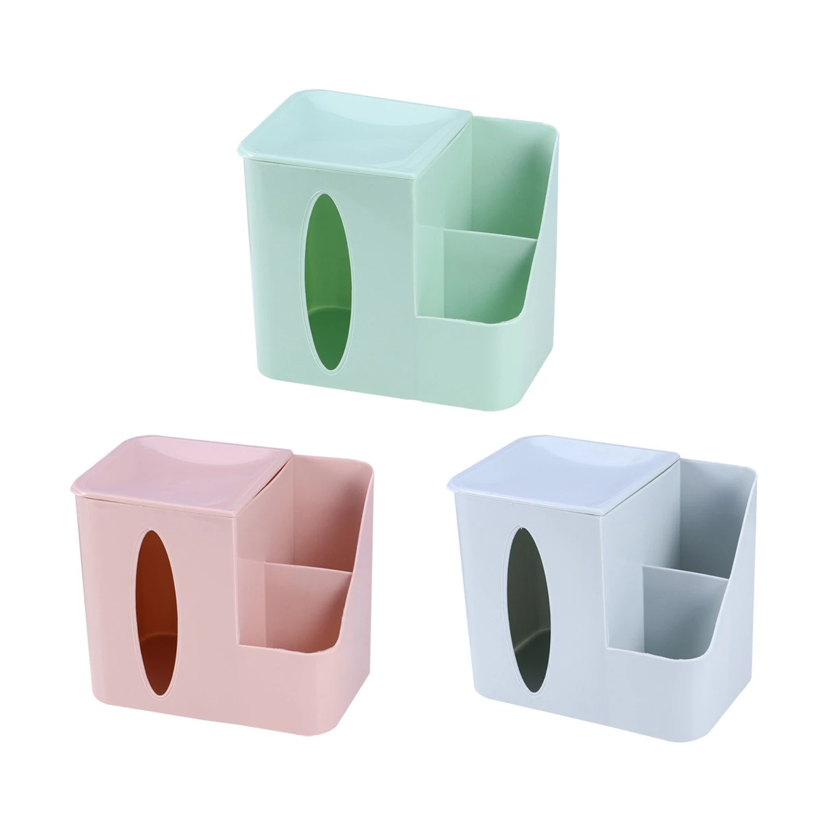 

1 PC Multi-Function Tissue Box Plastic Tissue Box With Lid Decorative Desktop Organizer Sundries Box For Home Office