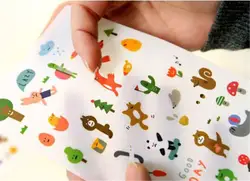 6 листов Симпатичные Emoji награда наклейки игрушки Дети Леса сафари Животные Домашние животные медведь овец Скрапбукинг пузырь пухлые
