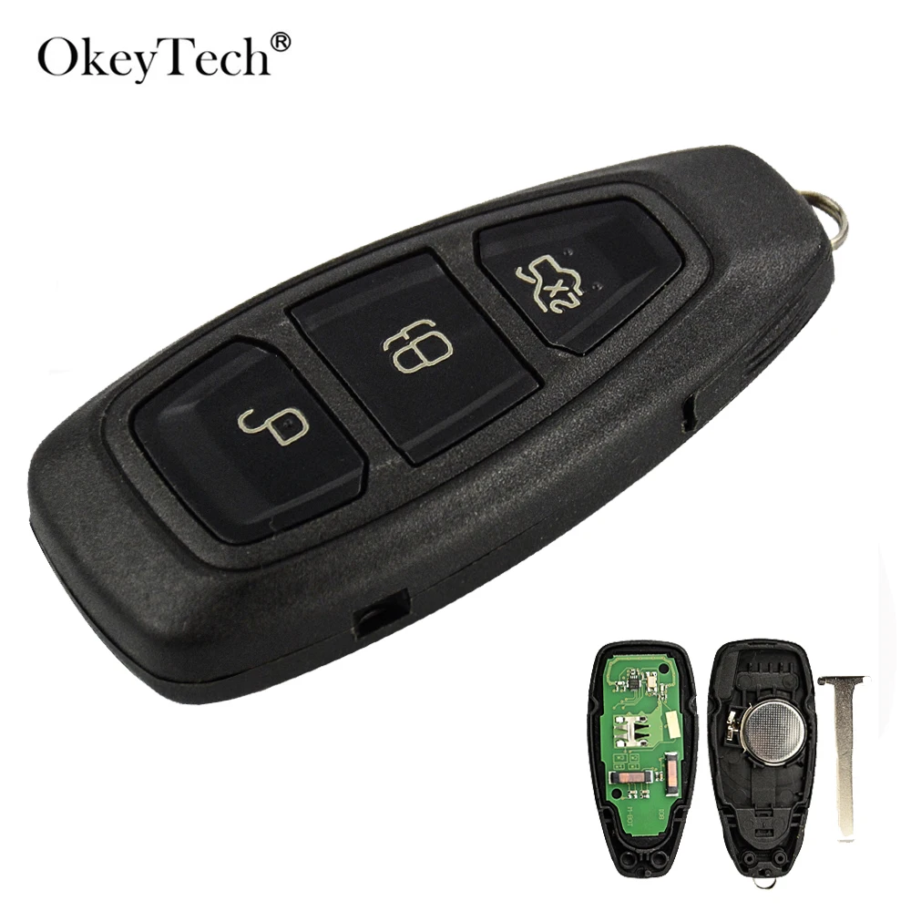 OkeyTech 3 кнопки 433 МГц 83 чипа умный дистанционный ключ для Ford Mondeo Fiesta Focus титановый C