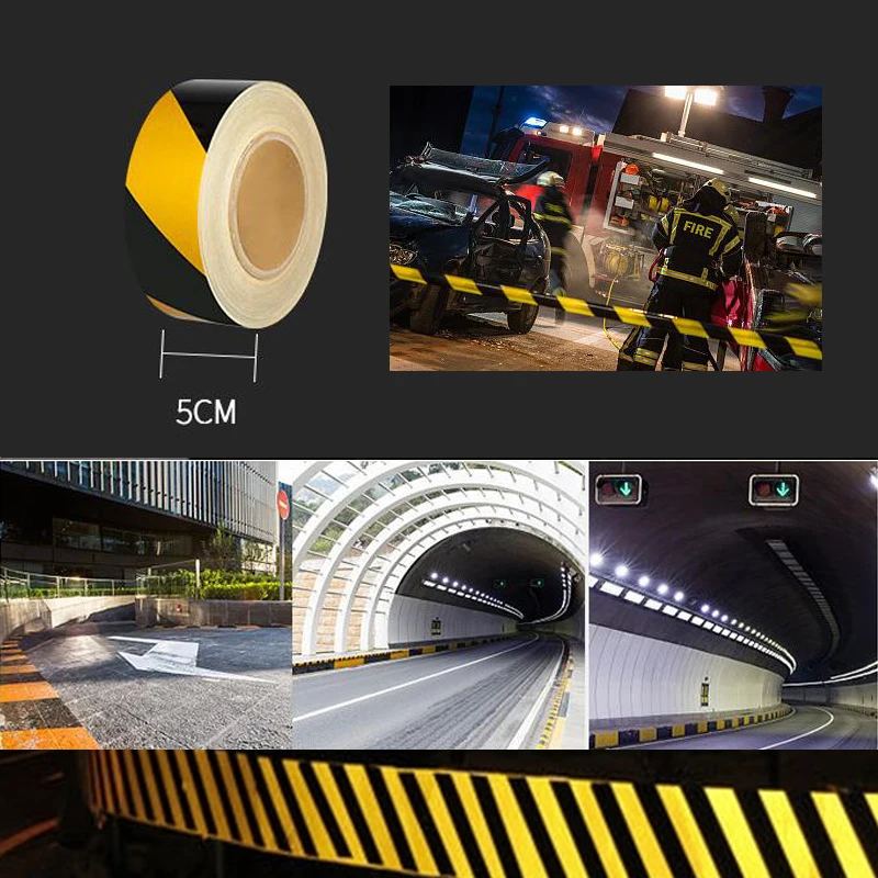 50mm X10m Self-Adhesive PET Reflective Sticker Road Bike Car Motorcycle Reflective Tape Bicycle Decoration Sheeting Film