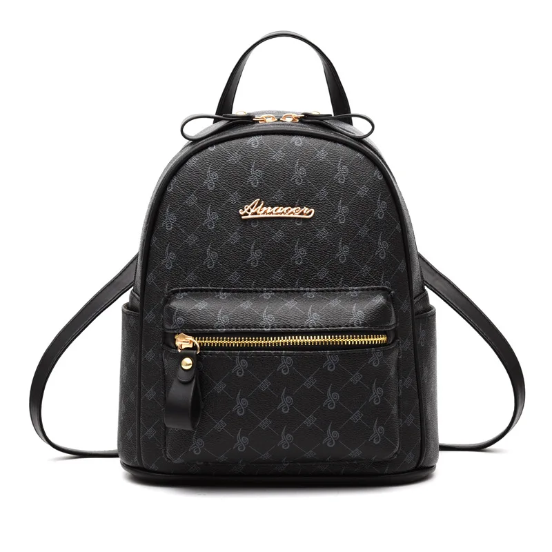 

2019 New Women Leather Backpack Luxury Designer Mini Shoulder Bag Ladies Printing Backpacks For Girls School Bag High Quality