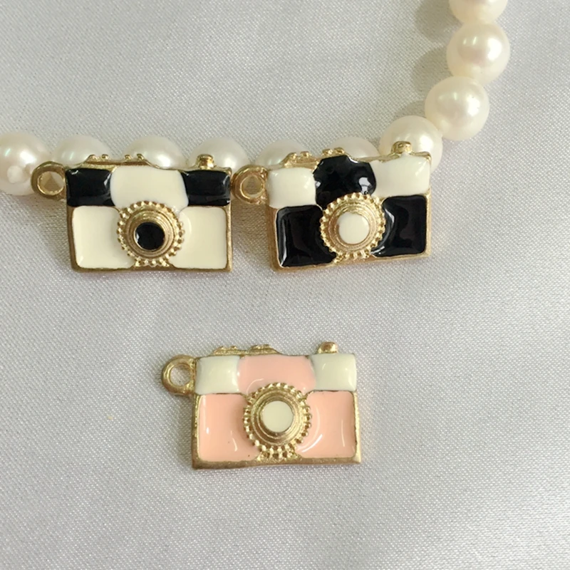 

20*12MM 36Pcs/Pack Camera Glazing KC Gold Pendants Alloy Jewelry Charms