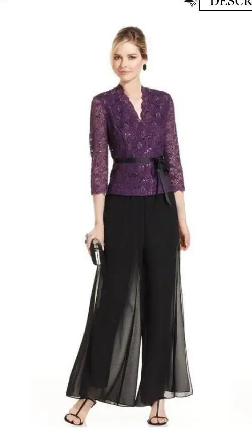 chiffon formal pant suits