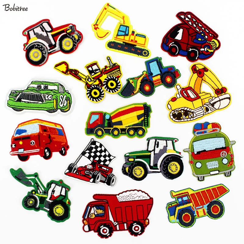 Cartoon-Cars-Trucks-Children-Iron-Patches-Clothes-Embroidery-High ...
