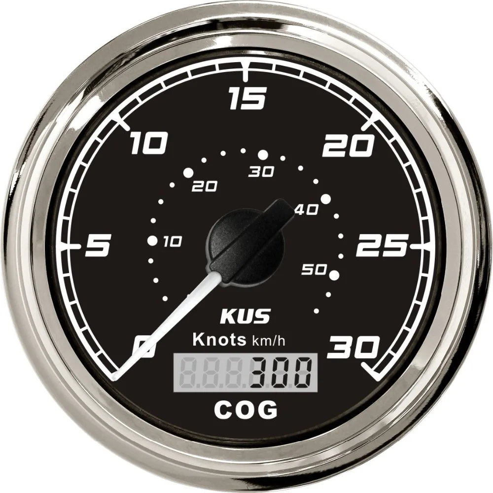 KUS Waterproof GPS Speedometer Speed Gauge 30Knots For Boat Yachts 85mm