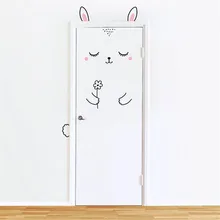 3D наклейки на стену для детей комнаты двери Стикеры скандинавском стиле кролик Ежик обезьяна домашнее украшение на холодильник съемный художественный плакат