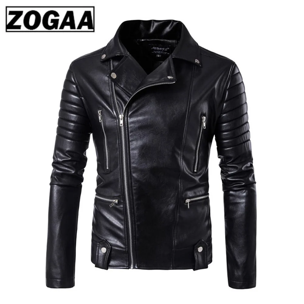 

Men Leather Jackets Jackets and Coats Side Zipper Punk Slim Fit Faux Leather Jackets PU Motorcycle Rock Junior Tops And Outwear