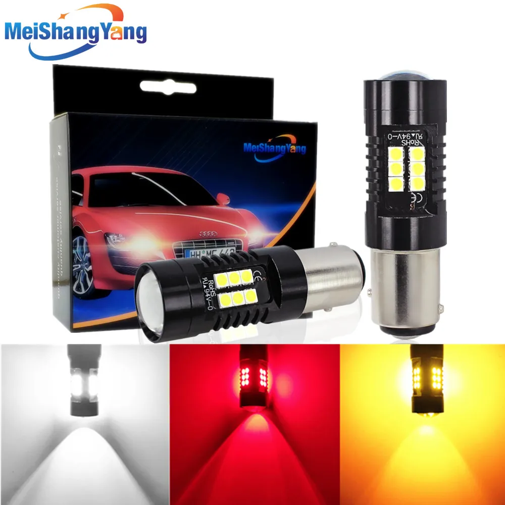 

2Pcs P21/5W LED Bulb 1157 BAY15D Led 21 3030SMD Auto Light Bulbs Brake Tail Lamp Car Signal Lamp 12V 24V White Yellow Amber Red