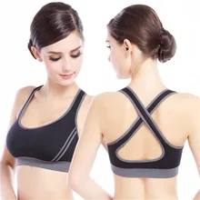 Полный Кубок спортивный бюстгальтер дышащий фитнес Йога открытый упражнения бюстгальтер для бега Cross Back Спортивная