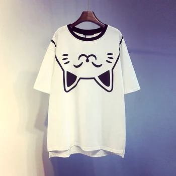 

2019 New Summer Fashion Loose All-match Female Tshirts O Neck Pullovers Tops White Short Sleeve Students T-shirts Casual