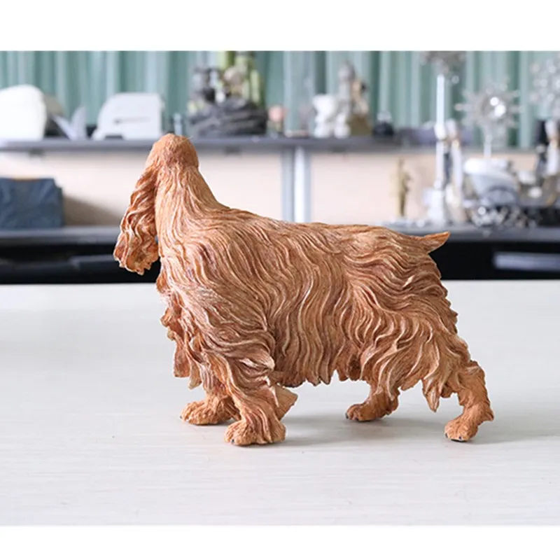Милая статуя щенка спаниеля, Английский кокер-спаниель, статуэтка терьеров, скульптура из смолы, ремесла, бизнес-подарки L3441