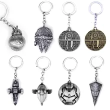 Star Wars Spaceship Keychains Toys Model Keychain Death Star BB8 Slave 1 Collectables Metal Keychains Keyring