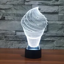 3D прекрасное мороженое ночник 7 цветов Изменение светодиодный настольный светильник Акриловая плоская ABS база USB зарядное устройство украшение дома