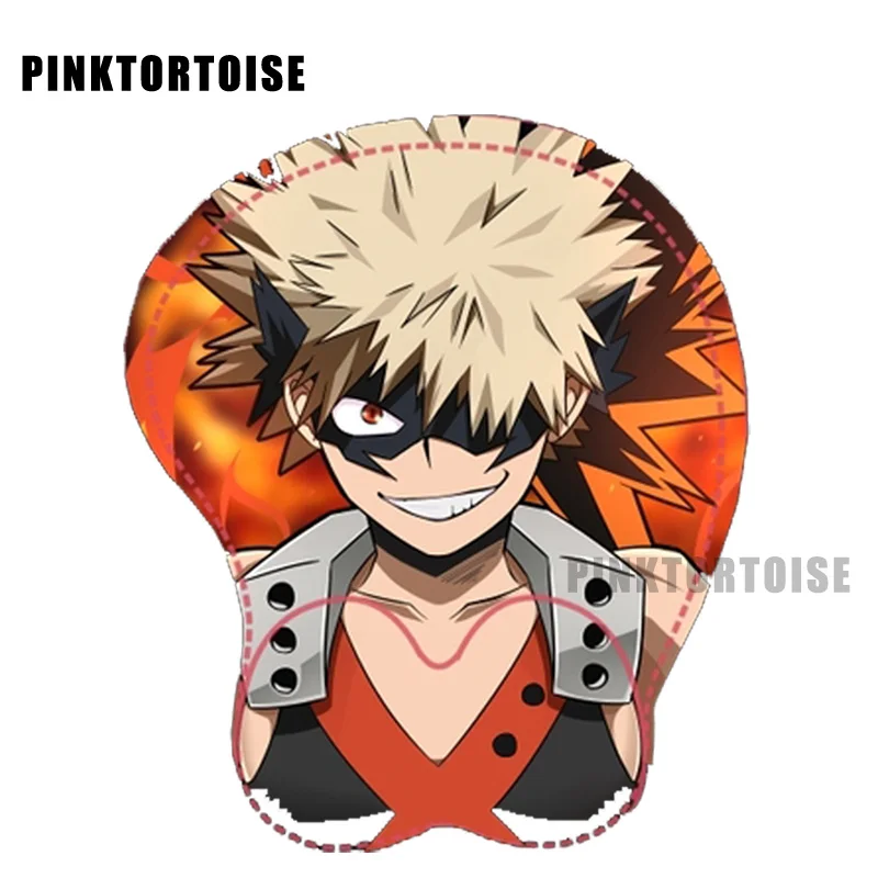 

Anime My Hero Academia 3D Chest Silicone Wrist Rest Mouse Pad notebook PC Bakugou Katsuki playmat